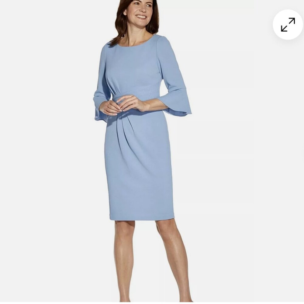 NWT Adrianna Papell Draped Sheath Dress, Rio Knit Women's Size 18, Soft Blush - Picture 2 of 6